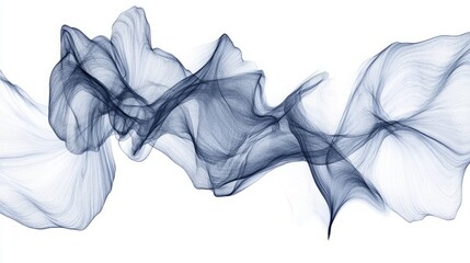 Aufkleber - a blue line with a white background. abstract background with blue wavy lines on white, vector illus