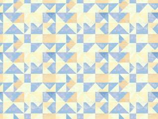 Aufkleber - Geometric Pattern: A seamless pattern of intersecting geometric shapes, including triangles and squares, in pastel colors, suitable for digital backgrounds, surface design, or textile decoration.