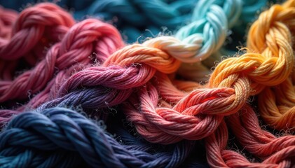 Intricate woven threads, muted tones, ethereal feel, backdrop, muted, dreamy