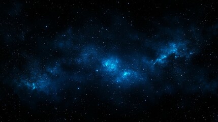 Wall Mural - stunning nebula in deep space, cosmic dust and gas clouds glowing in vibrant blue hues against a dar