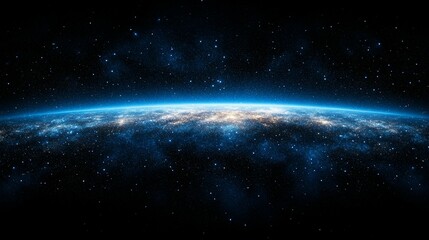 Wall Mural - stunning view of earth from space, showcasing the planet's curvature and the vastness of the cosmos.