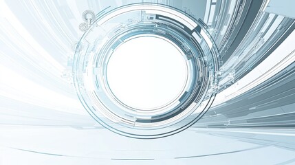 Leinwandbilder - Dynamic technology circles digital environment abstract design futuristic concept minimalist view