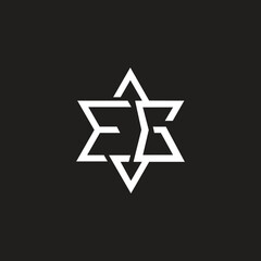 Poster - Star shape and letter EG logo design.
