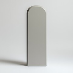 Aufkleber - Minimalist Grey Rounded Rectangular Prism Isolated on White Background, Studio Shot