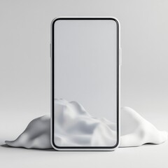 Leinwandbilder - Minimalist Phone Mockup: Clean Display and Abstract White Shapes for a Modern Aesthetic.