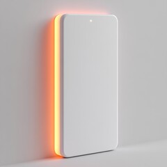 Poster - Minimalist Wall Decor: Rectangular White Panel with Warm Orange Ambient Lighting for Modern Interiors