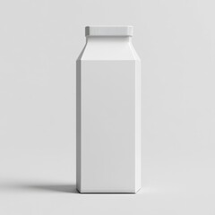 Poster - Minimalist White Carton Packaging Mockup for Milk, Juice, or Other Beverages with Clean Background