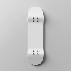Aufkleber - Minimalist White Skateboard Deck on Gray Background: Clean Design and Modern Aesthetic for Skateboarding Enthusiasts.