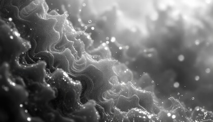 Poster - Intricate waves of ethereal abstract textures with glittering details in soft focus