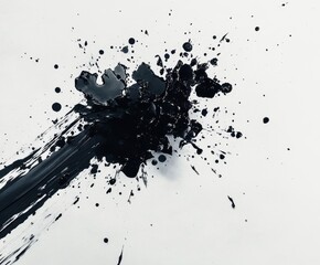 Poster - ink explosion: a dramatic splash of black ink bursts across a surface, creating a striking contrast 