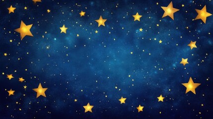 Poster - Abstract Night Sky with Glowing Stars and Bokeh Lights Background.