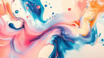 Poster - Colorful liquid marble art: A mesmerizing dance of vibrant colors intertwines in a fluid, artistic composition, creating a visually stunning and dynamic spectacle.