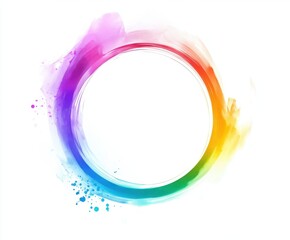 Poster - abstract rainbow circle: a vibrant, circular design bursting with a spectrum of colors, symbolizing 