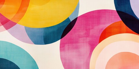 Poster - artistic harmony of circles: a captivating display of overlapping circles in a symphony of vibrant c