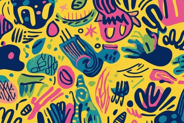 Poster - vibrant abstract art: a mesmerizing collection of dynamic shapes and colorful forms that explode wit