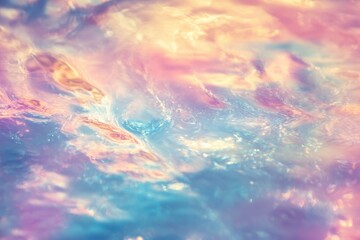 Poster - abstract celestial dance: an ethereal abstract, a swirling kaleidoscope of soft pastels and shimmeri
