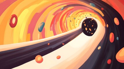 Wall Mural - cosmic swirl tunnel, vibrant backdrop, game design