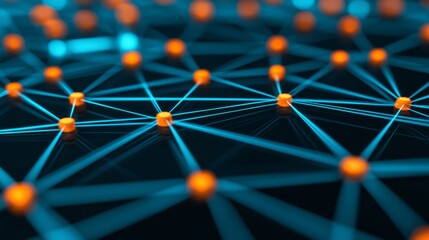 Aufkleber - Abstract network connection in digital space virtual environment graphic visualization futuristic perspective