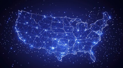 Poster - Conceptual map of the united states highlighting geographical features and state boundaries for educational purposes
