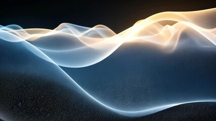 Poster - Ethereal waves: dynamic light flowing over abstract landscape