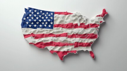 Aufkleber - United states map combined with american flag in retro pop art style for unique and eye-catching decor