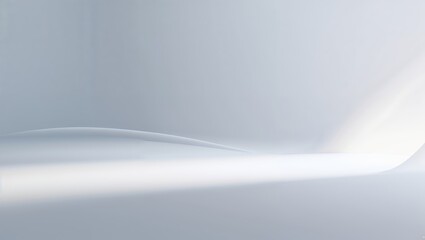 Poster - Soft light creates gentle waves across a minimalist surface in a serene indoor environment