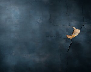 Poster - Weathered dark blue cracked concrete texture