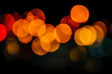 Wall Mural - Abstract City Lights Bokeh at Night with Warm Orange Glow