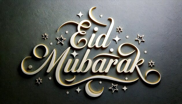 eid mubarak day enjoy at islamic view lettering typography design