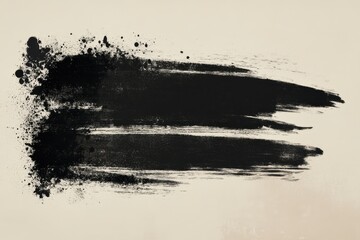 Poster - Grunge brush stroke showcasing artistic texture and depth in black against a neutral background, grunge brush stroke