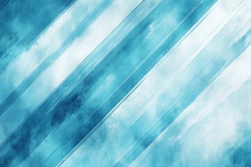 Aufkleber - Abstract diagonal lines in soft teal and white. Watercolor effect
