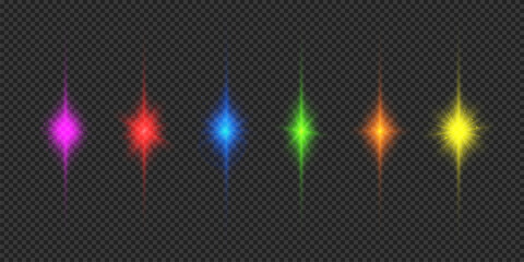 Poster - Set of multicolor light effects of lens flares
