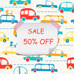 Poster - Big sale banner. Special offer price label design. Super Sale promotion banner template. Doodle background. Vector Illustration.