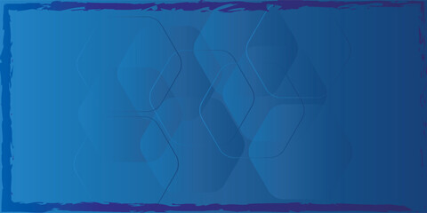 Poster - modern abstract blue background with glowing geometric lines. blue gradient hexagon shape design. ve