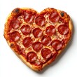 © MKS - A heart-shaped pepperoni pizza on a clear background