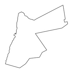 Aufkleber - Simple outline map of Jordan isolated on white background