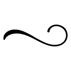Poster - Curved Flourish Decorative Swirl Element, Decorative Swash Flourish Element