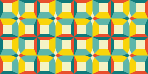 Fototapete - abstract geometric pattern background, geometric pattern with vintage colors