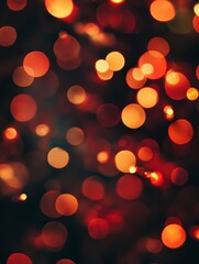 Wall Mural - Abstract Bokeh Lights Background with Warm Red and Gold Hues