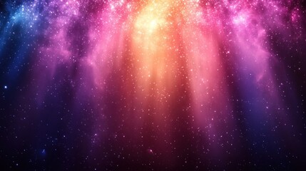 Aufkleber - Vibrant cosmic nebula with radiant light beams.