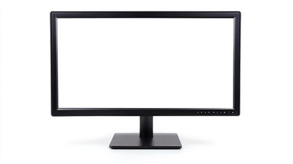 Aufkleber - computer with blank white screen monitor on white background, perfect for mockup and design presenta