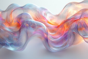 Fototapete - Colorful abstract wave design showcases vibrant shades and fluid shapes in a modern artistic composition