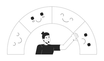 Poster - mood tracking line illustration concept. emotional awareness. wellbeing tracker. self regulation. ma