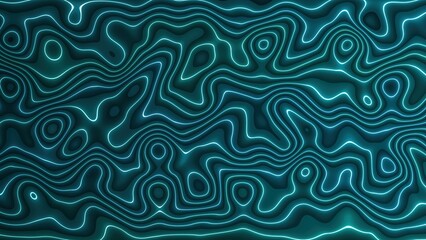 Poster - Vibrant abstract background with flowing teal and blue lines.