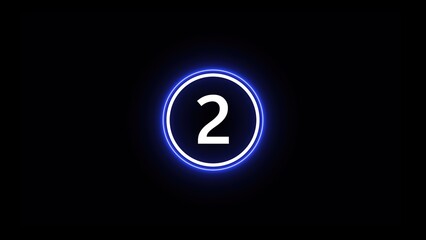 Poster - A glowing blue circular countdown timer displaying the number 2 against a black background.
