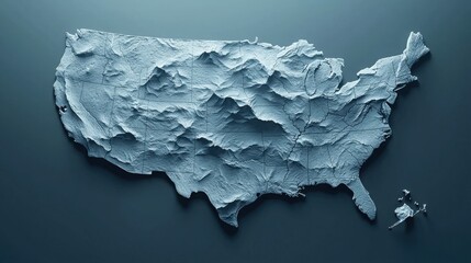 Poster - Unique typographic layout showcasing the united states with a focus on creative font choices and modern graphic design