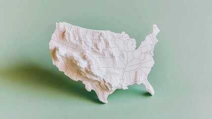 Poster - Wireframe structure illustration of the united states depicting geometric shapes and lines in a modern artistic style