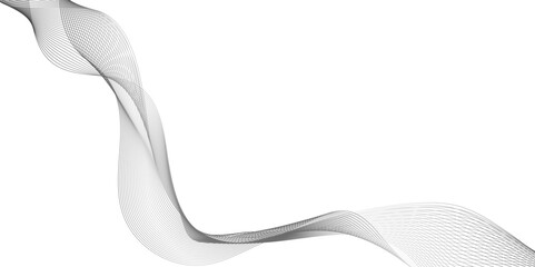 Wall Mural - abstract background with wave line, black gradient curve shape isolated on white background, a drawi