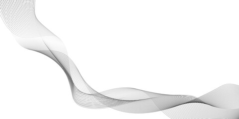 Wall Mural - abstract background with wave line, black gradient curve shape isolated on white background, a drawi