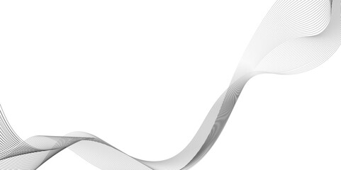 Wall Mural - abstract background with wave line, black gradient curve shape isolated on white background, a drawi